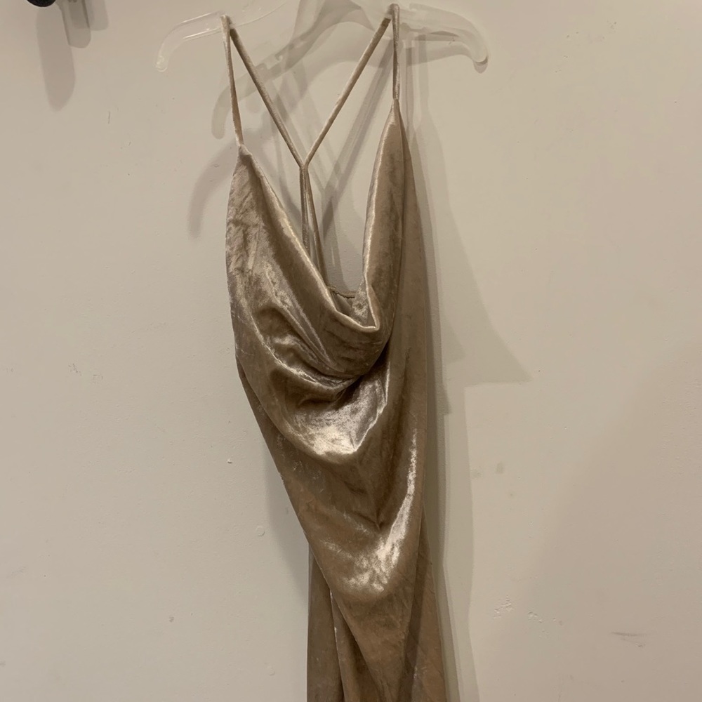 COPY - Champagne color velvet dress
